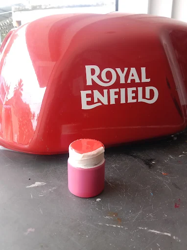 Royal Enfield Custom Painted Red Tank - Premium Paint Showroom Gallery